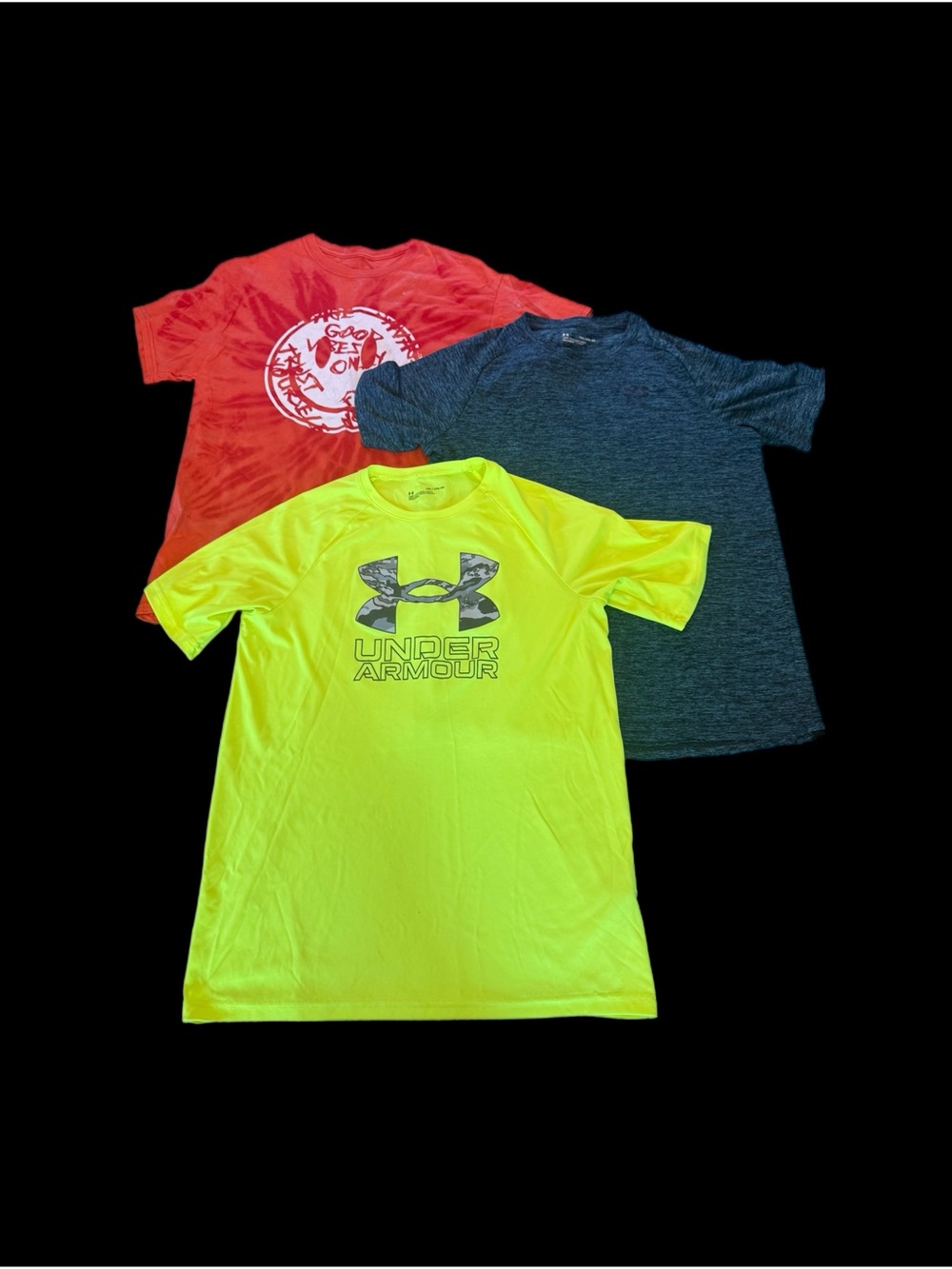 3 Boys Shirts 2 Dry Fit UNDER Armour 1 Cotton Tee Size Youth XL Big Boys